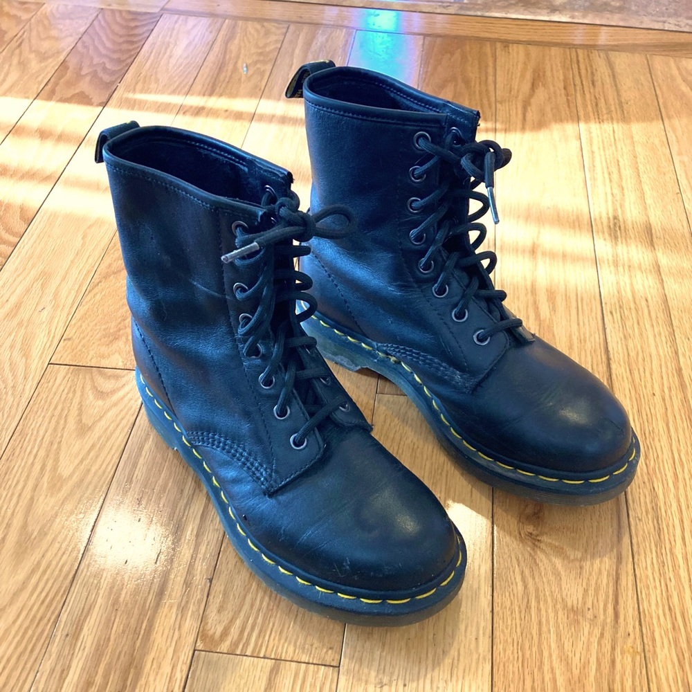 Dr. Martens 1460 Black Leather Combat Moto Boots Size 39 (8)